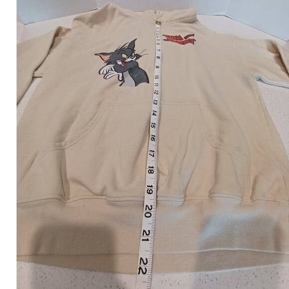 Tom and Jerry Double sided graphic hoodie Cream Size Small - Picture 6 of 8
